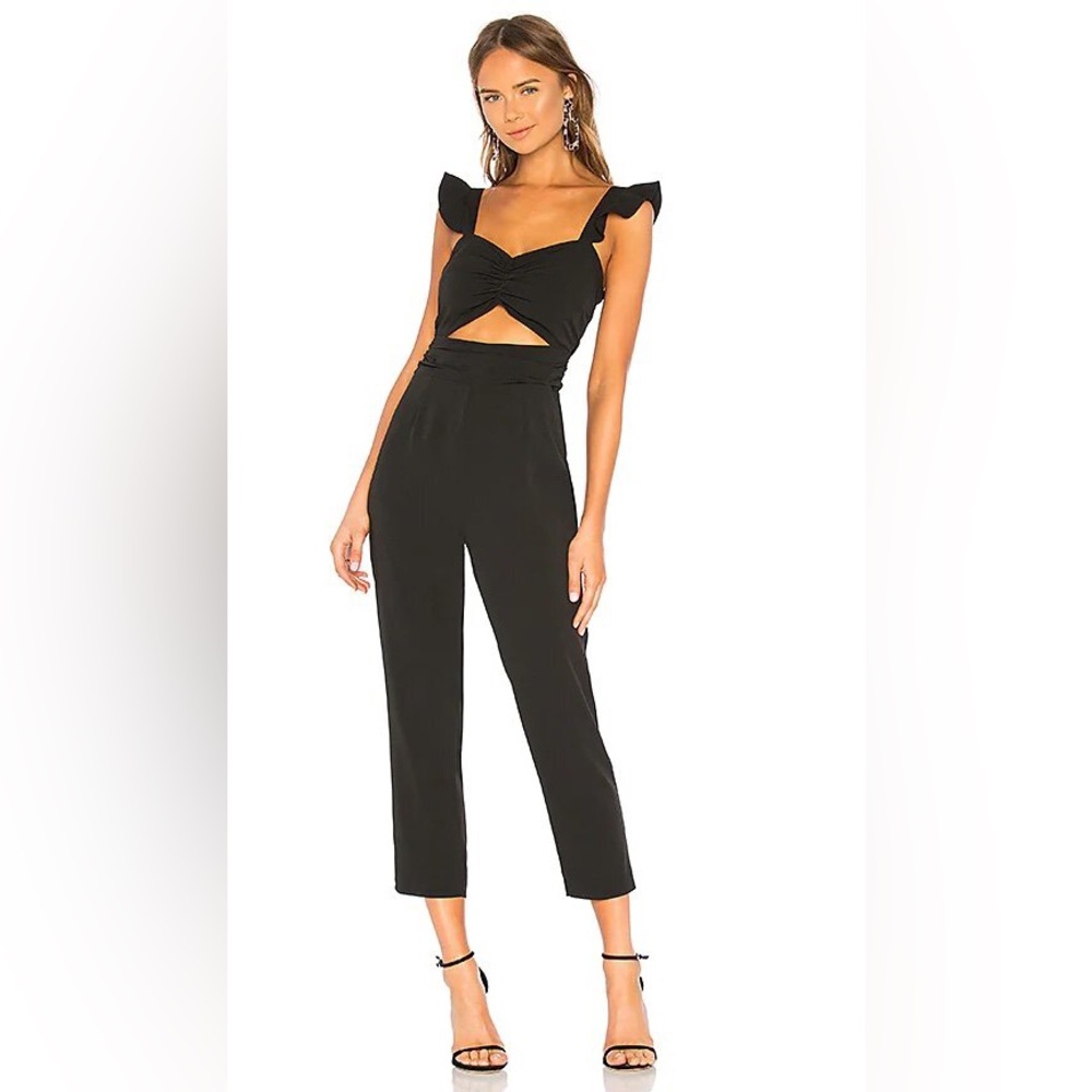 Lovers and Friends Black Ruffle Sleeve Jumpsuit